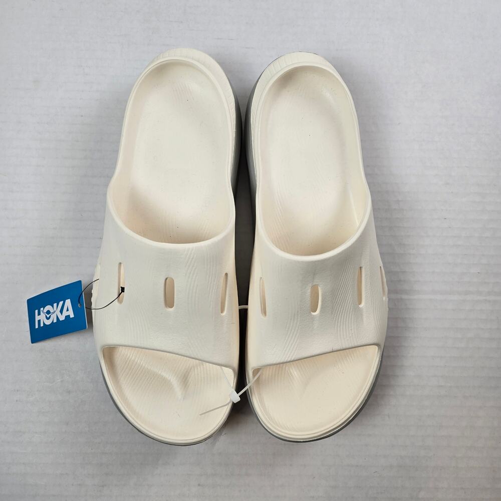 Hoka Ora Recovery Slide 3 Unisex Size M11/W13 Alabaster/Stardust Comfort Sandals